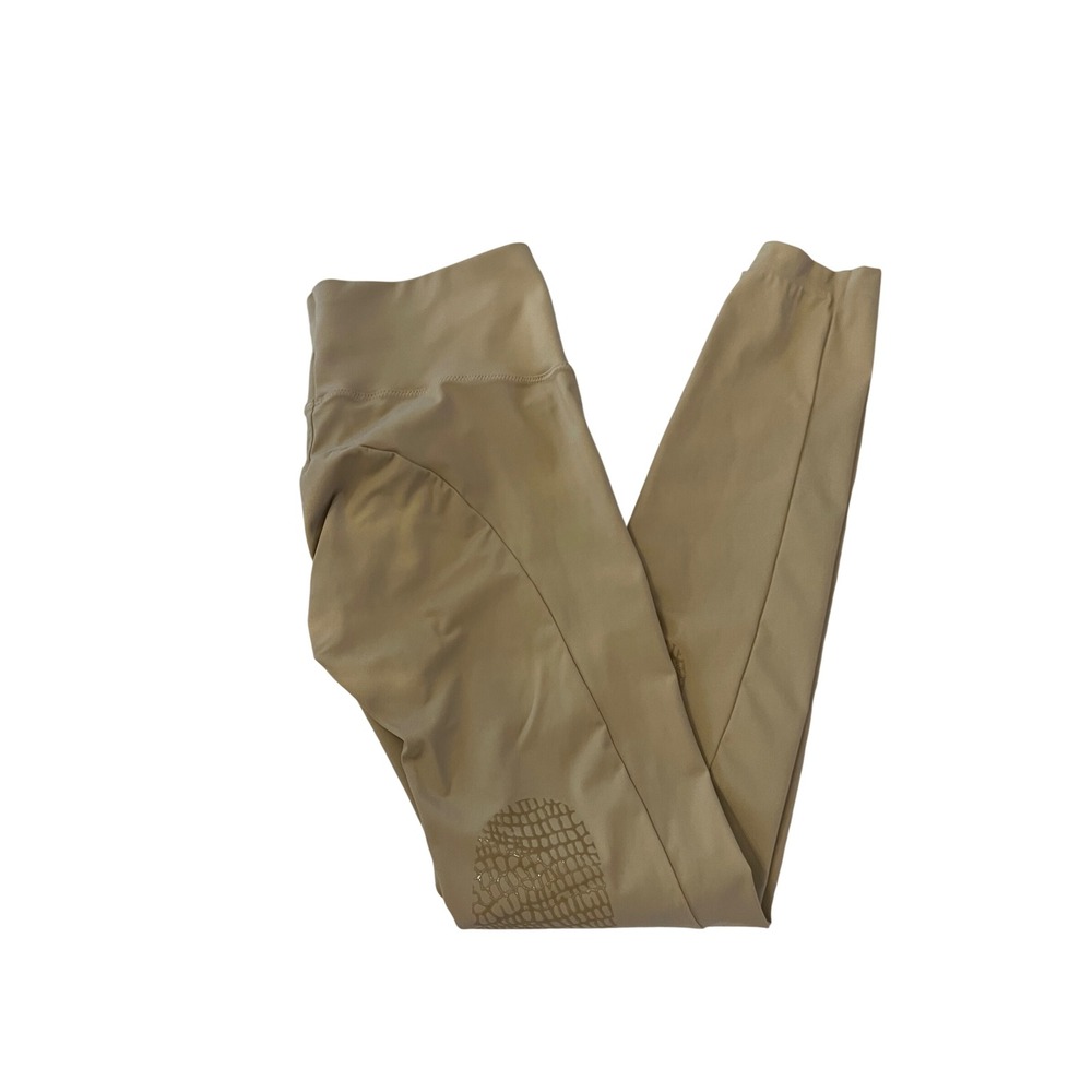 Horze Equestrian Womens Tan Beige Silicone Knee Patch Riding Tights Breeches 12 - Picture 3 of 8